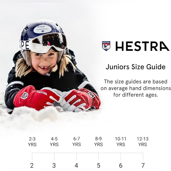Hestra Gauntlet Kids Ski Gloves 7 Large (Age 12-13 yrs) Navy Blue - Picture 7 of 10